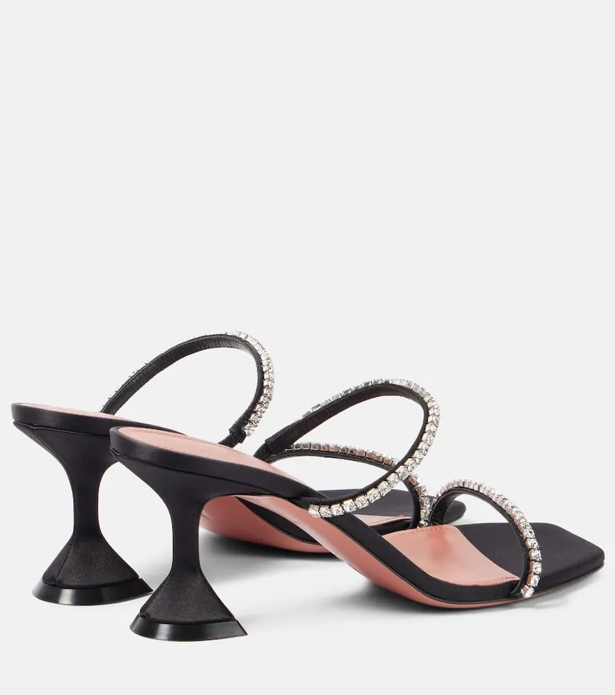 Amina Muaddi Gilda 70 embellished satin mules