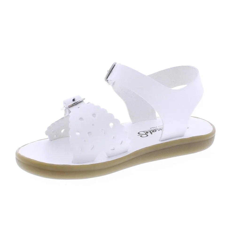 Footmates Girls Sustainable Sandals - Eco-Ariel Microfiber - White