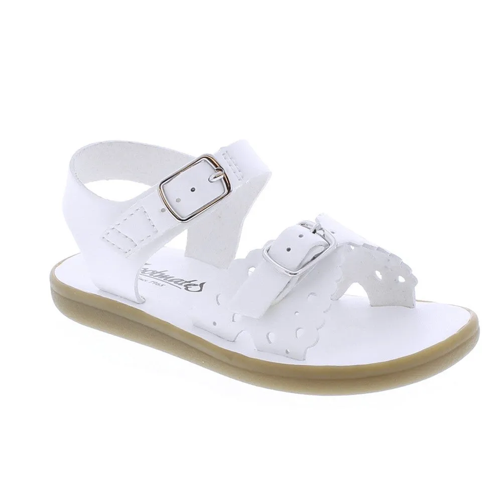 Footmates Girls Sustainable Sandals - Eco-Ariel Microfiber - White