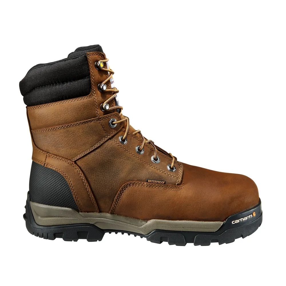 GROUND FORCE 8-INCH WATERPROOF SOFT TOE BOOT - BRN-Bison Brown Oil Tan | Carhartt CME8047