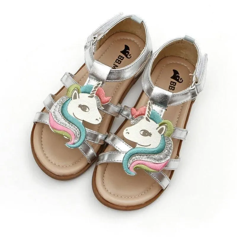 SIlver Unicorn Sandals