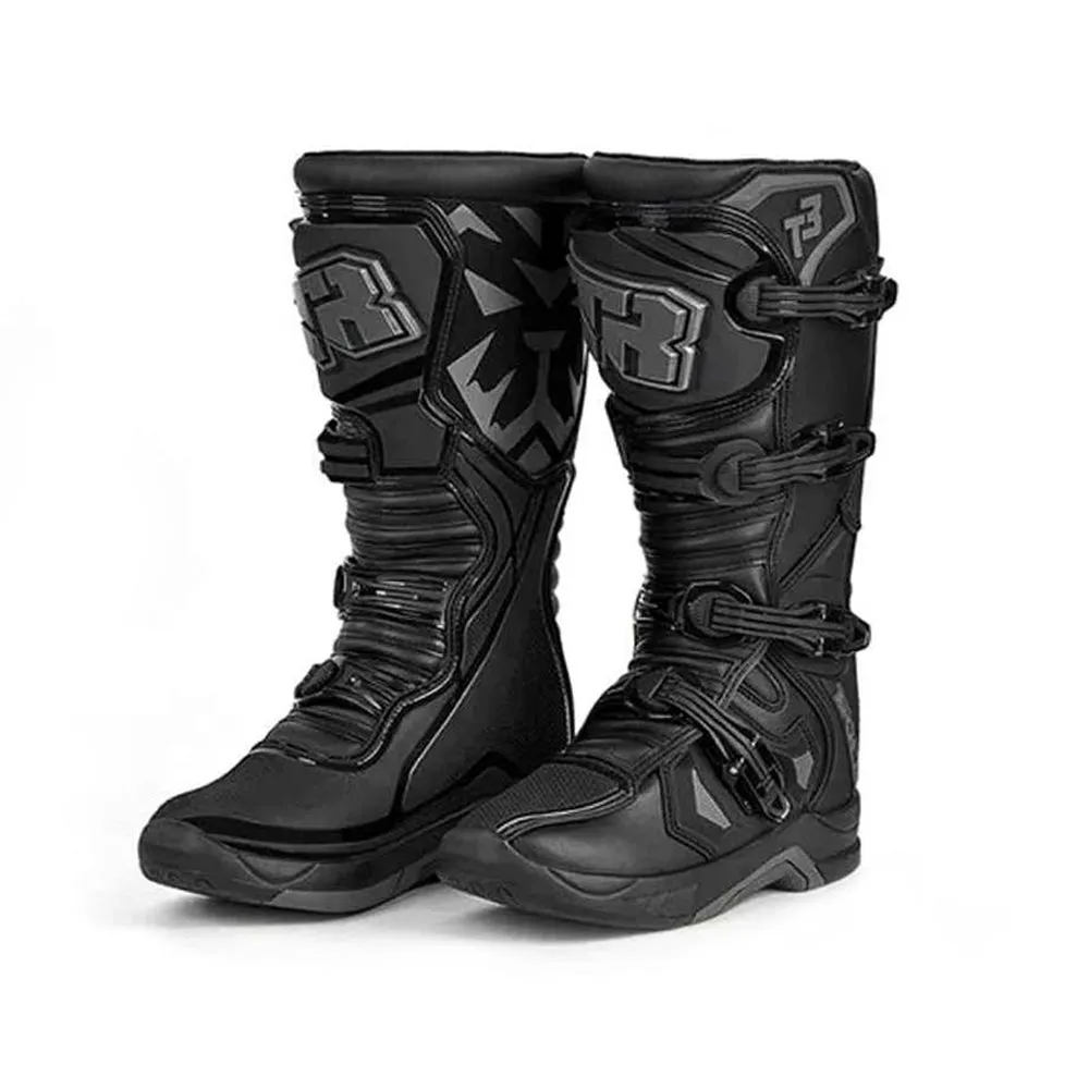 TIGER Motocross Professional Men’s Off-Road Racing Boots T3 Black - 863381