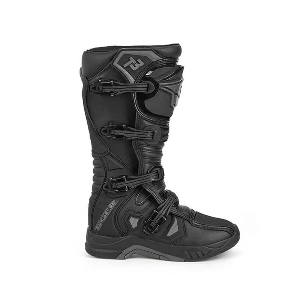 TIGER Motocross Professional Men’s Off-Road Racing Boots T3 Black - 863381